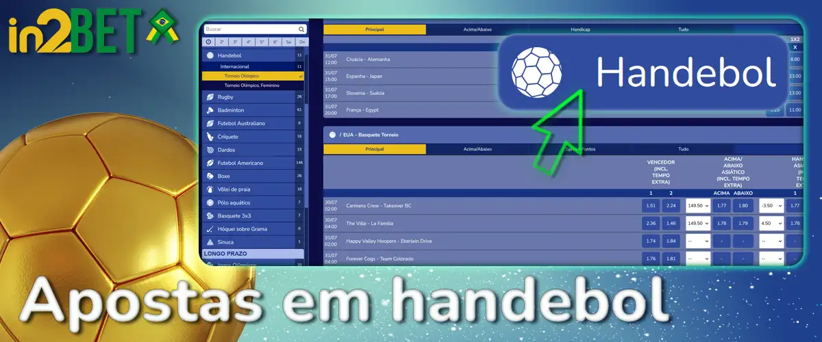 Mercados de apostas em handebol