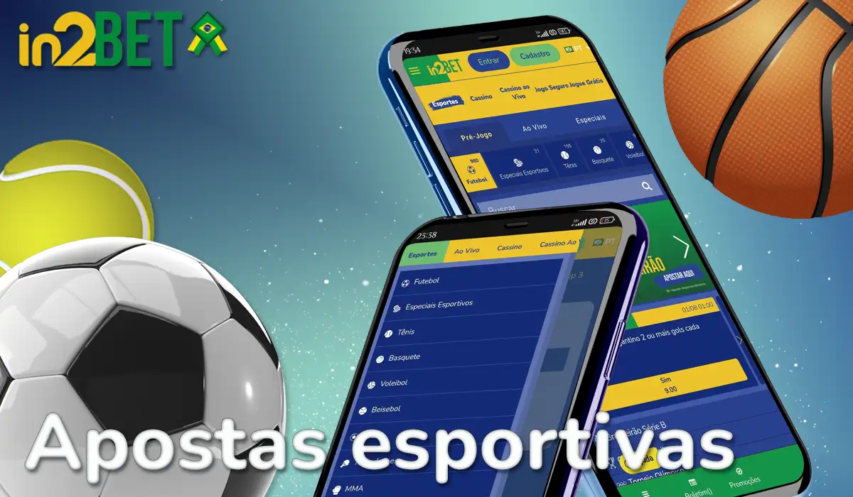 Apostas esportivas no aplicativo In2bet no Brasil.