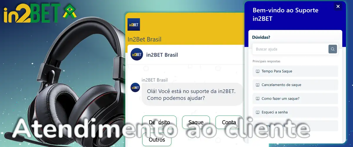 Suporte de atendimento ao cliente da In2bet