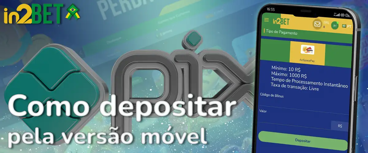 Como depositar na versão móvel da In2bet