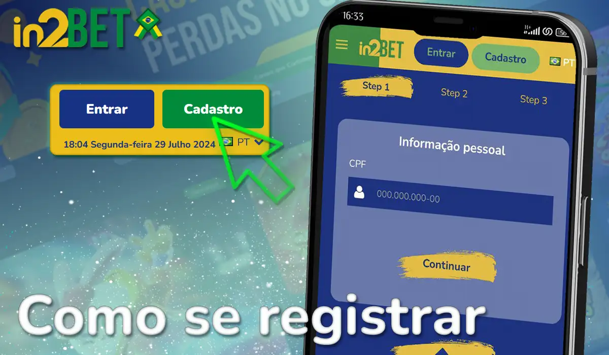 Como se registrar na In2bet na versão móvel