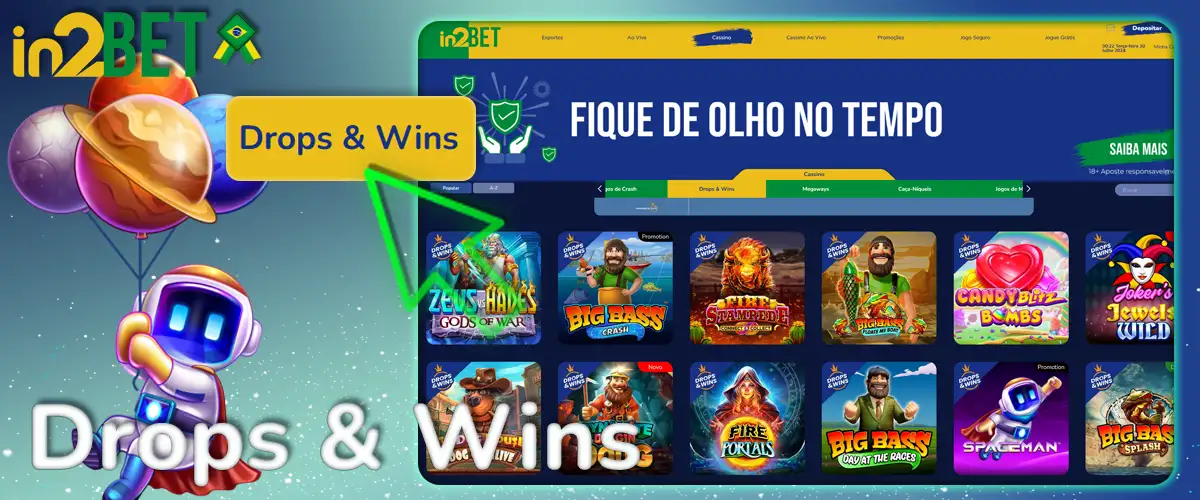 A categoria de Drops & Wins da In2bet