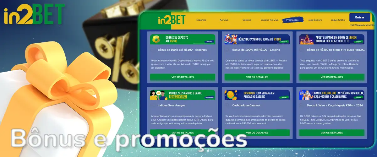 In2bet bônus e promoções