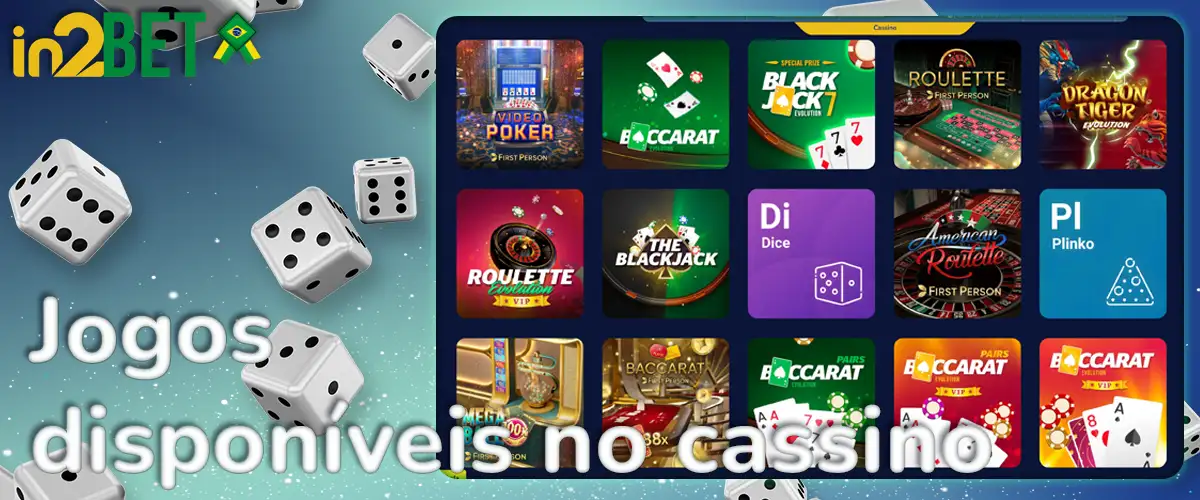 Jogos disponíveis no in2bet cassino