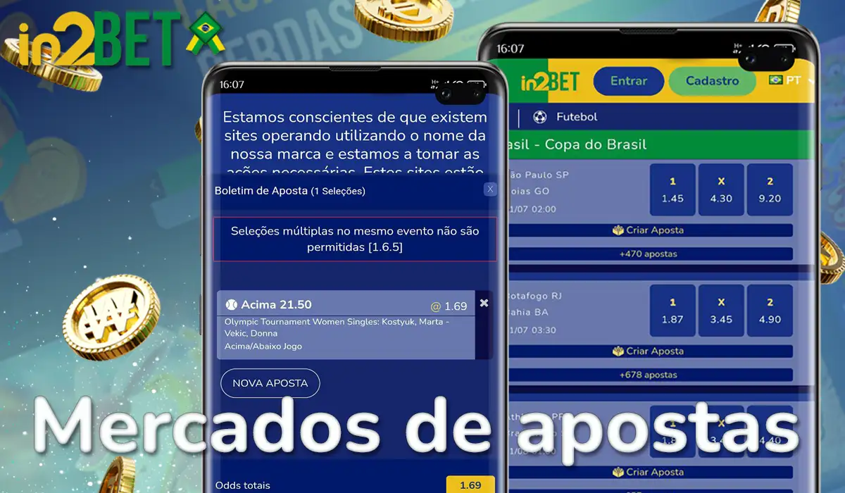 Mercados de Apostas do Cassino In2bet