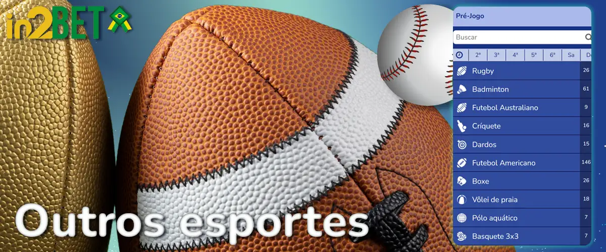 diferentes esportes nos quais você pode apostar na In2bet