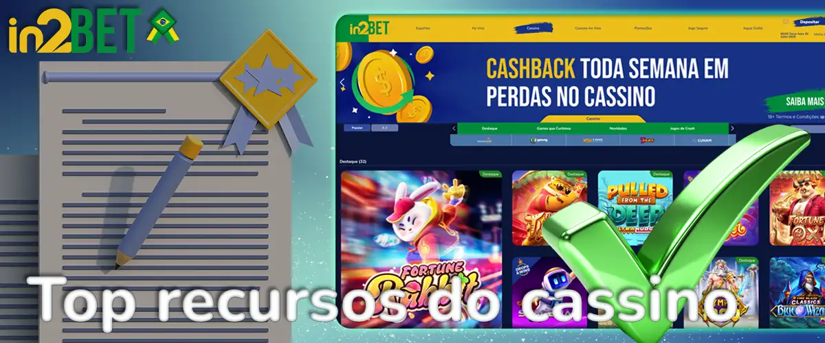 Melhores recursos do cassino in2bet