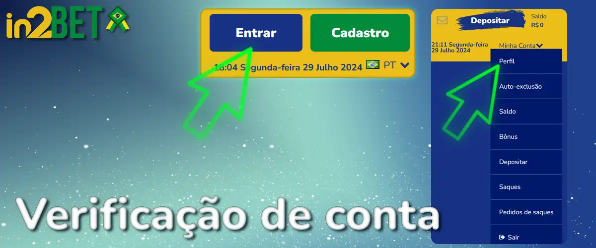 Conta In2bet e verificação de conta